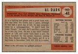 1954 Bowman Baseball #041 Alvin Dark Giants NR-MT 497593