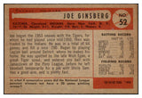 1954 Bowman Baseball #052 Joe Ginsberg Indians NR-MT 497607