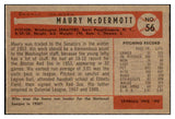 1954 Bowman Baseball #056 Maury McDermott Senators NR-MT 497612