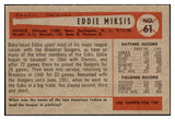 1954 Bowman Baseball #061 Eddie Miksis Cubs NR-MT 497617
