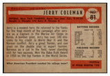 1954 Bowman Baseball #081 Jerry Coleman Yankees NR-MT 497639