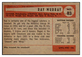 1954 Bowman Baseball #083 Ray Murray A's NR-MT 497642