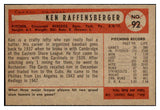 1954 Bowman Baseball #092 Ken Raffensberger Reds NR-MT 497649