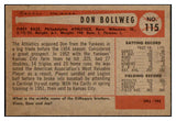 1954 Bowman Baseball #115 Don Bollweg A's NR-MT 497675