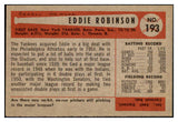 1954 Bowman Baseball #193 Eddie Robinson Yankees NR-MT 497759