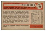 1954 Bowman Baseball #194 Sid Hudson Red Sox NR-MT 497760