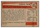 1954 Bowman Baseball #214 Ferris Fain White Sox NR-MT 497781