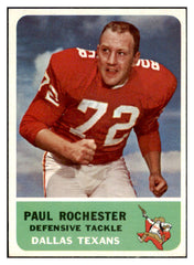 1962 Fleer Football #033 Paul Rochester Texans EX-MT 497810