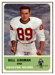 1962 Fleer Football #049 Bill Groman Oilers EX-MT 497811