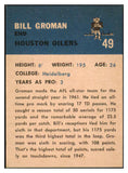 1962 Fleer Football #049 Bill Groman Oilers EX-MT 497811