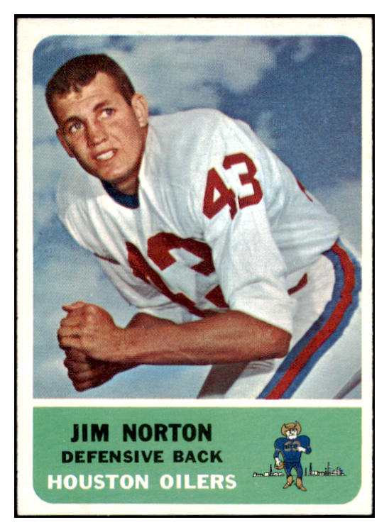 1962 Fleer Football #052 Jim Norton Oilers NR-MT 497812