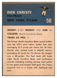 1962 Fleer Football #058 Dick Christy Titans NR-MT 497814
