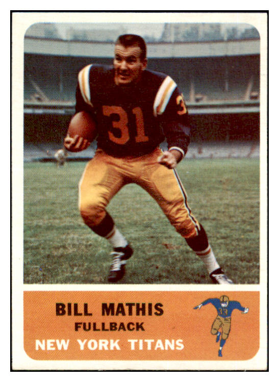 1962 Fleer Football #062 Bill Mathis Titans EX-MT 497816