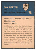 1962 Fleer Football #078 Don Norton Chargers EX-MT 497819