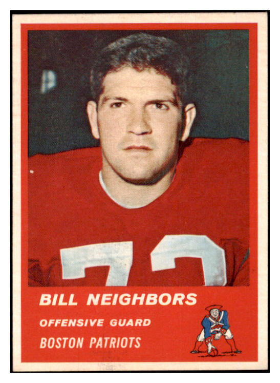 1963 Fleer Football #007 Bill Neighbors Patriots EX 497829