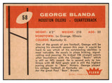 1960 Fleer Football #058 George Blanda Oilers EX+ 497841