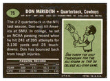 1969 Topps Football #075 Don Meredith Cowboys EX 497850