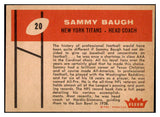 1960 Fleer Football #020 Sammy Baugh Titans EX-MT 497852