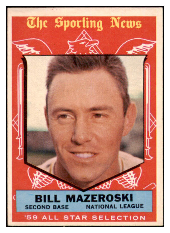 1959 Topps Baseball #555 Bill Mazeroski A.S. Pirates EX-MT 497877