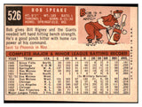 1959 Topps Baseball #526 Bob Speake Giants EX-MT 497880