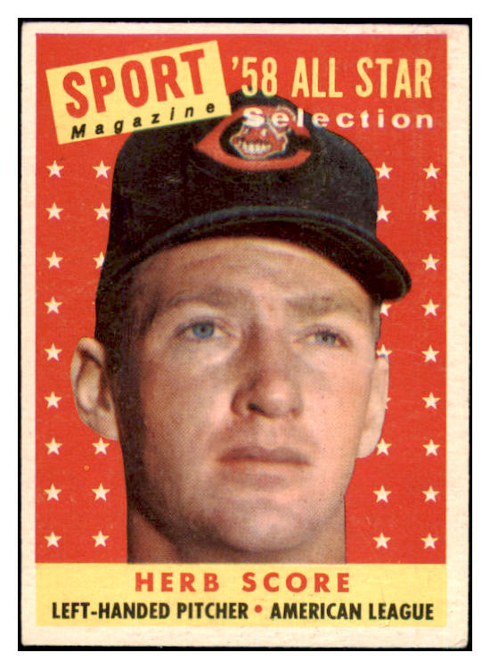 1958 Topps Baseball #495 Herb Score A.S. Indians EX-MT 497891