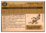 1960 Topps Baseball #055 Bill Mazeroski Pirates EX-MT 497902