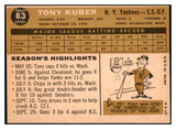 1960 Topps Baseball #083 Tony Kubek Yankees NR-MT 497948