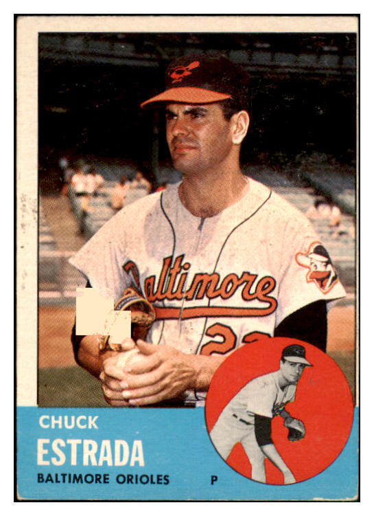 1963 Topps Baseball #465 Chuck Estrada Orioles VG ink 497969
