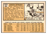 1963 Topps Baseball #465 Chuck Estrada Orioles VG ink 497969