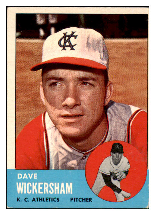 1963 Topps Baseball #492 Dave Wickersham A's VG ink 497972