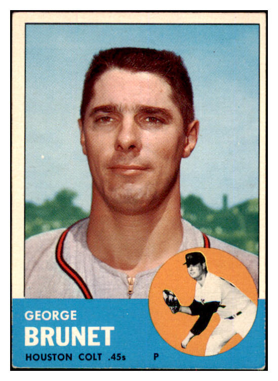 1963 Topps Baseball #538 George Brunet Colt .45s VG ink 497981
