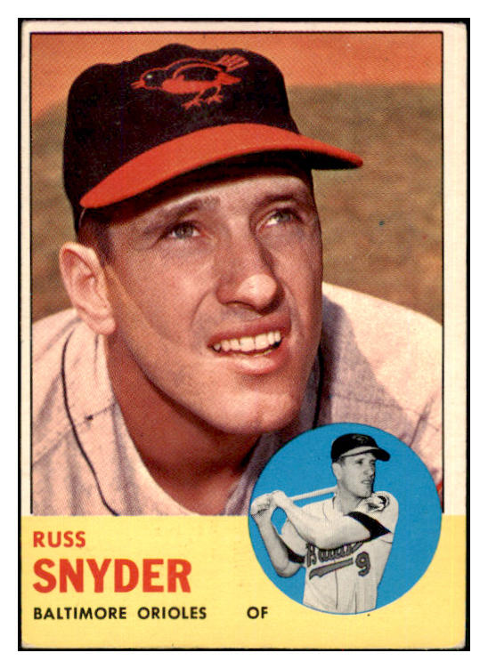1963 Topps Baseball #543 Russ Snyder Orioles VG ink 497984