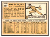 1963 Topps Baseball #561 Mike De La Hoz Indians VG ink 497986