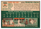 1954 Topps Baseball #061 Bob Cain A's EX-MT 498004