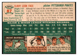 1954 Topps Baseball #087 Roy Face Pirates NR-MT 498009