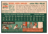 1954 Topps Baseball #104 Mike Sandlock Phillies EX-MT 498013