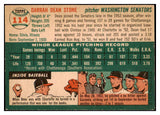 1954 Topps Baseball #114 Dean Stone Senators EX-MT 498017