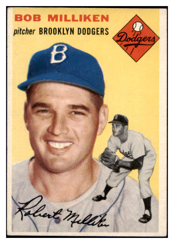 1954 Topps Baseball #177 Bob Milliken Dodgers EX-MT 498041