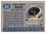 1955 Topps Football #033 Bob Higgins Penn State EX-MT 498069