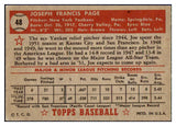 1952 Topps Baseball #048 Joe Page Yankees VG-EX Red 498070