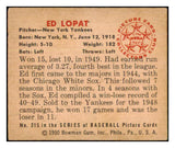 1950 Bowman Baseball #215 Eddie Lopat Yankees EX-MT Copyright 498083
