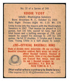 1949 Bowman Baseball #032 Eddie Yost Senators EX 498089