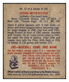1949 Bowman Baseball #037 John Wyrostek Reds VG-EX 498090