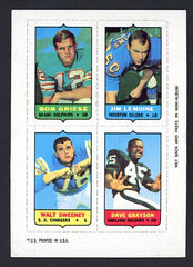 1969 Topps Football 4 In 1 Bob Griese Dolphins EX-MT 498146