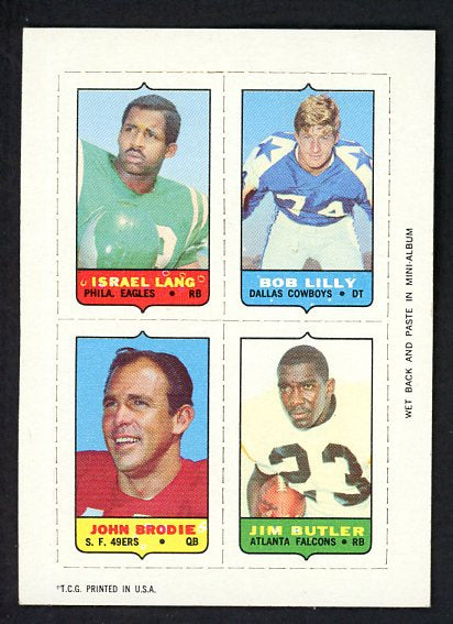 1969 Topps Football 4 In 1 Bob Lilly John Brodie EX-MT 498148