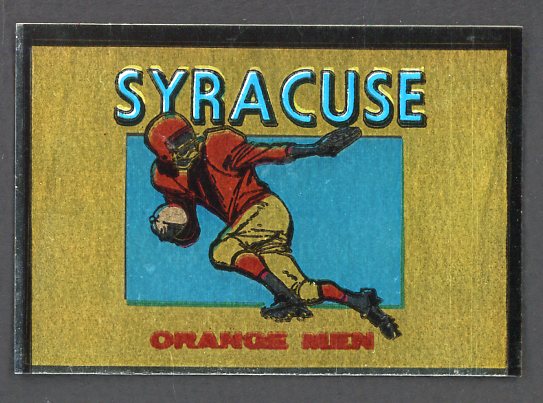 1960 Topps Football Metallic Stickers Syracuse Orangemen EX 498160