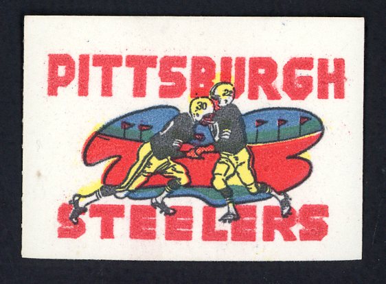 1961 Topps Football Flocked Stickers Pittsburgh Steelers EX-MT no initial 498180