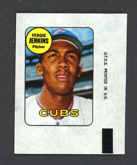 1969 Topps Baseball Decals Fergie Jenkins Cubs EX-MT 498215