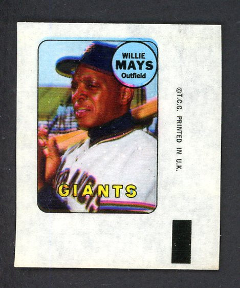 1969 Topps Baseball Decals Willie Mays Giants EX 498217