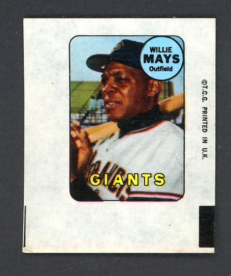 1969 Topps Baseball Decals Willie Mays Giants VG-EX 498218